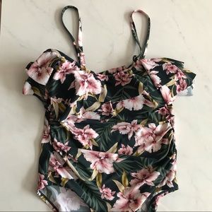 One Piece Floral Bathing Suit